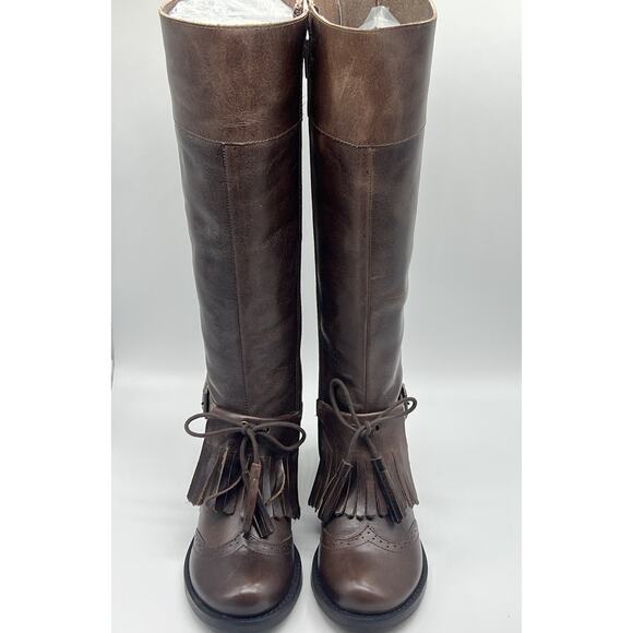 Coconuts by Matisse Cobb Brown Leather Riding Boots with tassel Size 6.5 NEW - Picture 2 of 14